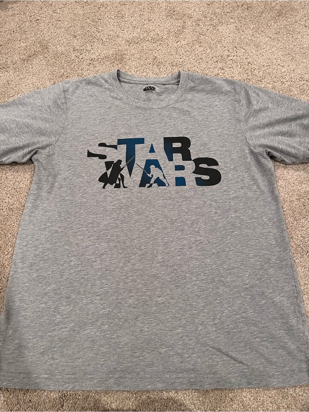 Star Wars Gray Tee with Navy and Black Graphic